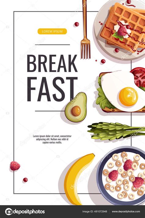 Healthy Breakfast Eating Fresh Food Concept Vector Illustration Banner