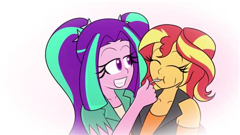 Safe Artist Jake Heritagu Aria Blaze Sunset Shimmer