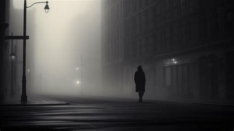 Premium Ai Image A Mysterious Solitary Figure Traverses A Foggy