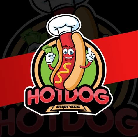 Personagem De Design De Logotipo De Mascote De Cachorro Quente Vetor