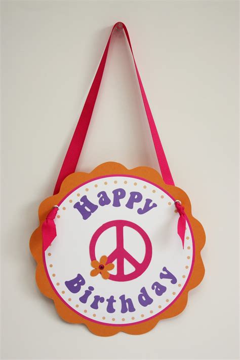 5m Creations Pink Orange And Purple Peace Sign Birthday Party