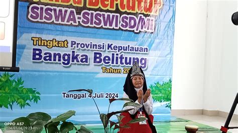 Peserta Ikuti Lomba Bertutur Siswa Sd Mi Tingkat Provinsi Babel