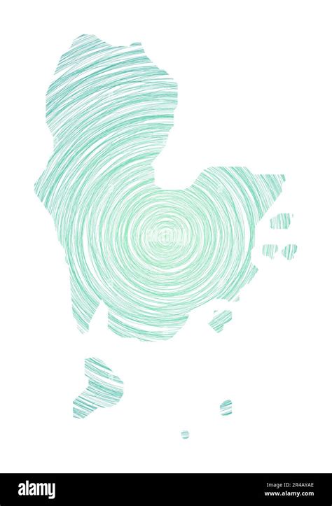 Redang Island Map Filled With Concentric Circles Sketch Style Circles