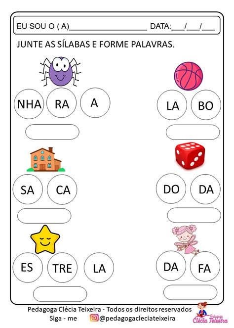 Letras sílabas e palavras Clécia Teixeira