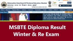 MSBTE Diploma Result Winter 2023 Today Direct Link Msbte Org In