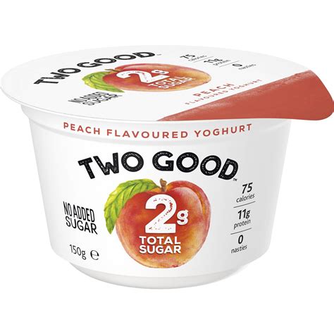 Two Good Peach Flavoured Yoghurt 150g Woolworths