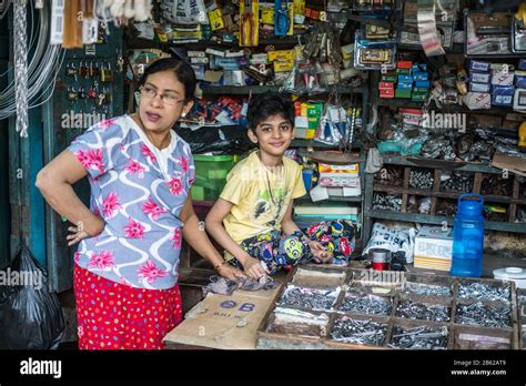 Street Market Yangon Myanmar Asia Stock Photo Alamy
