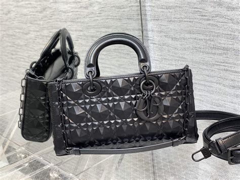 Dior M0540 Medium Lady D Joy Bag Black Cannage Calfskin With Diamond