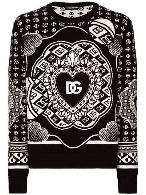 Dolce And Gabbana Wool Sweaters Black Sweaters Black And White Bags