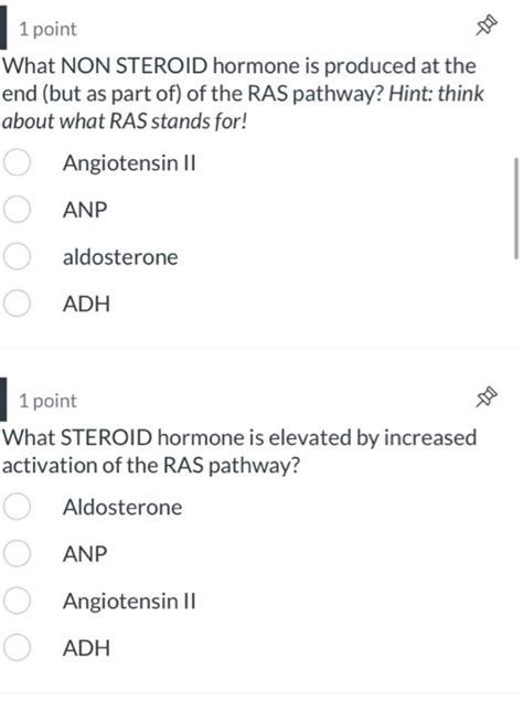 Solved What Non Steroid Hormone Is Produced At The End But Chegg