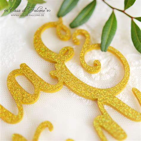 Cake Topper Goldene Hochzeit 50 Jahre I Tortenstecker Gold Glitzer