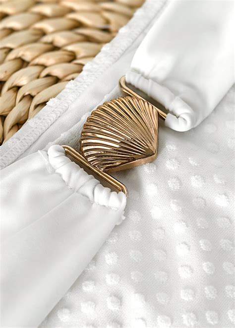 Mid Waisted White V Neck Bikini Set Modlily Usd