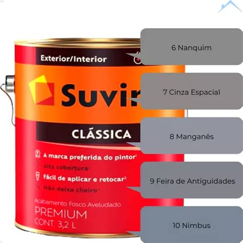 Tinta Premium De Parede Lavável Cinza Espacial Suvinil 3 2l