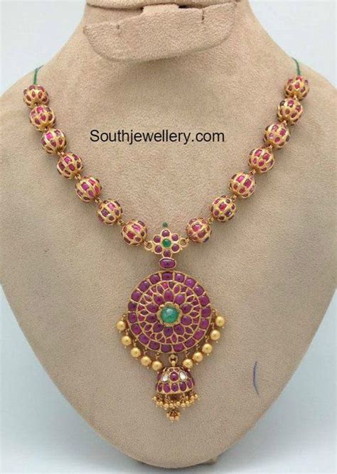 Simple Ruby Necklace Jewellery Designs Jewelry Design Necklace