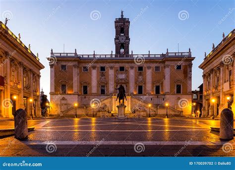 Italy Rome Capitoline Hill City Square Museum Buildings And Statue