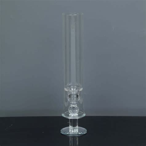 2 Pack 14 Tall Clear Crystal Glass Taper Candle Holder Efavormart