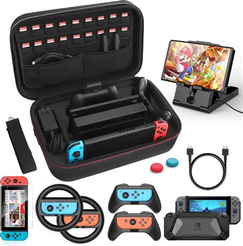 Kit de capa e acessórios Heystop para Nintendo Switch caixa de