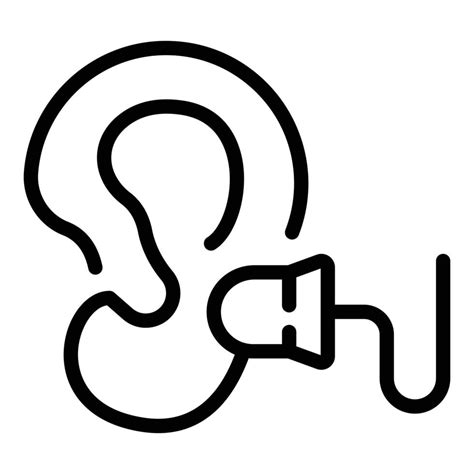 Hearing Earplugs Icon Outline Vector Silent Control Vector