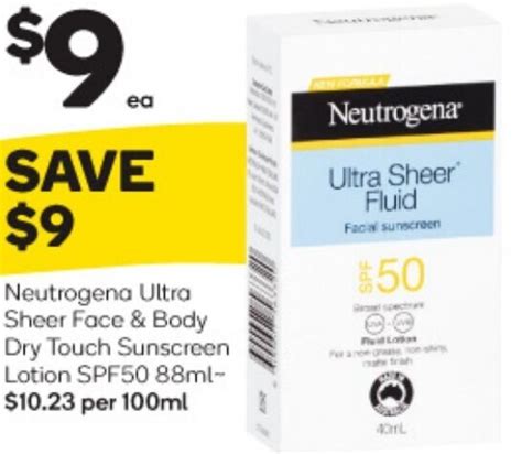 Neutrogena Ultra Sheer Face And Body Dry Touch Sunscreen Lotion Spf50