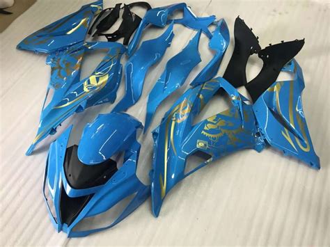 2013 - 2016 ZX6R Blue Gold Graffiti | AuMotorFairing