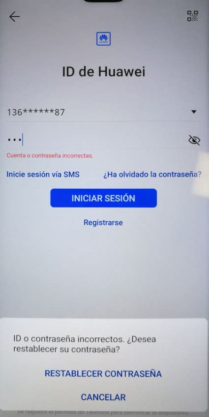 Error Al Iniciar Sesi N Con Un Id De Huawei Huawei Soporte Argentina