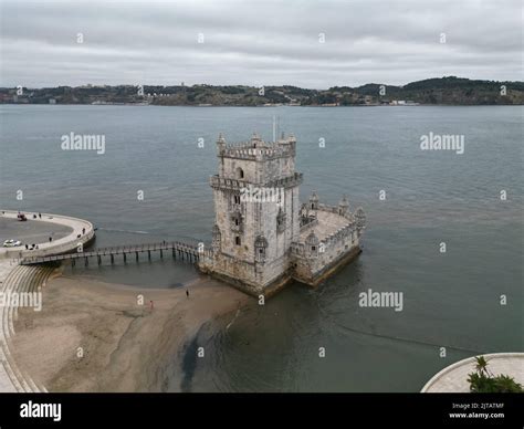 An Aerial View Of The Belem Tower On The Lakeshore Stock Photo Alamy