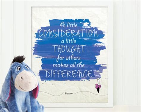 Eeyore Winnie The Pooh Quote Poster A Little Consideration A Little Thought For Others Makes