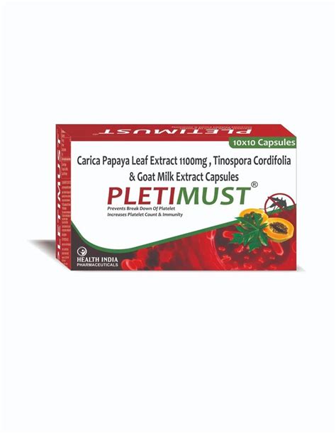 Carica Papaya Leaf Extract With Giloy Tablet Packaging Type BOX At Rs