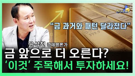 금 지금 사도 오를까 금 투자 이렇게할 때입니다 ㅣ윤석천 경제평론가 찐코노미 Youtube