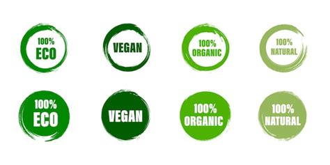 Étiquettes Bio Eco Vegan Food 100 étiquettes écologiques Set Icône