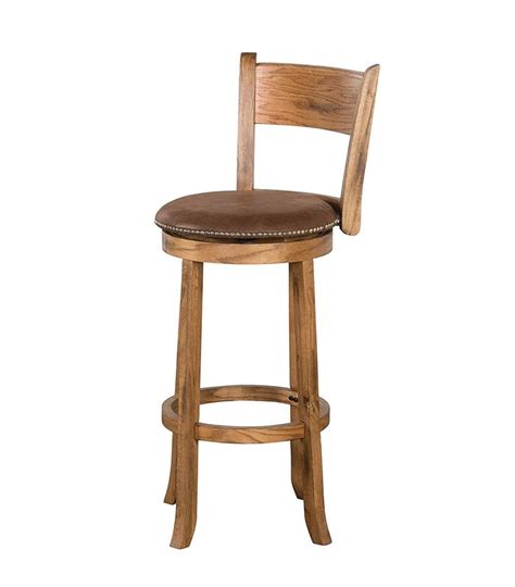 Sunny Designs 1882RO Sedona Swivel Stool With Back Rustic Oak Finish