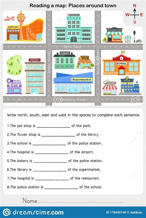 Reading A Map Worksheet - Educational.my.id | Map worksheets, Worksheets, English lessons for kids