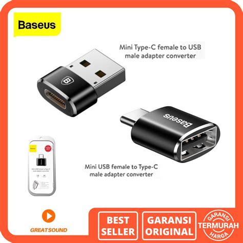 Jual Baseus Otg Usb To Type C Female To Usb Male Adapter Converter