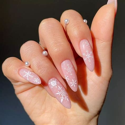 33 Stylish Pink And White Snowflake Nails Youll Love Nail Designs Daily