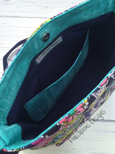 Free The Thistle Pocket Tote Cross Body Bag Pdf Sewing Pattern Blue