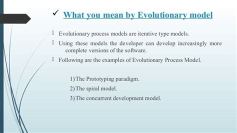 Evolutionary Process Models Seppt