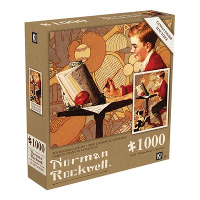 KI Canvas Finish Puzzle Norman Rockwell Boy Reading Catalog 1000