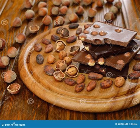 Chocolate With Hazelnuts Stock Photo Image Of Gastronomy 28227686