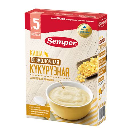 Безмолочная каша Semper Кукурузная | отзывы