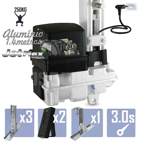 Kit Motor Basculante Bv Ppa Jetflex 1 4m Trilho Alumínio 4 Suporte 2