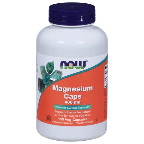 Now Magnesium Caps 400 Mg Capsules Shop Minerals At H E B