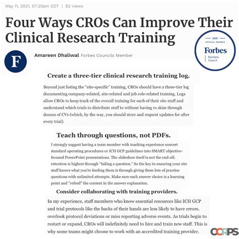 Training Solutions Ccrps Clinical Research