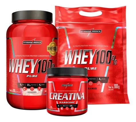 Combo Whey Protein G Creatina G Integral M Dica Sabor