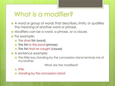 PPT - The Modifier… PowerPoint Presentation, free download - ID:2121154 