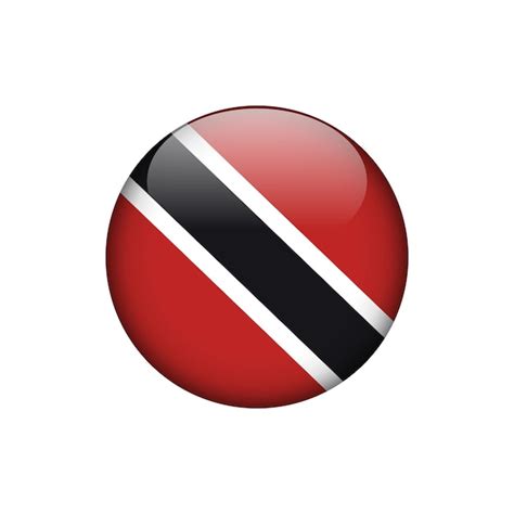 Plantilla De Vector De Botón De Círculo De Bandera De Trinidad Y Tobago Vector Premium