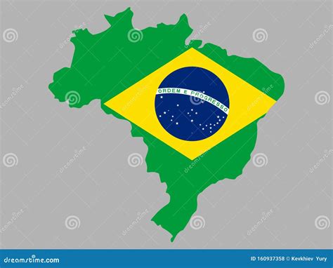 Map Flag Of Brazil Vector Illustration Stock Vector Illustration Of