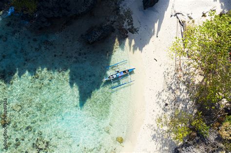 View From Above Stunning Aerial View Of A Bangka Floating On A