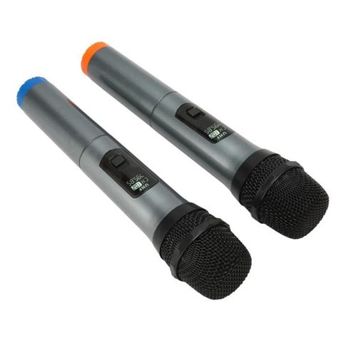 Qiilu Microphone fil professionnel UHF double système de micro karaoké