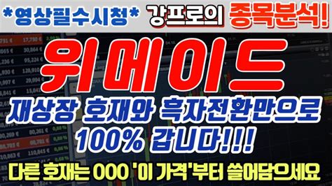 위메이드 주가전망 재상장 호재와 흑자전환만으로 100 갑니다 다른 호재는 OOOO 필수시청 위메이드주가 위믹스