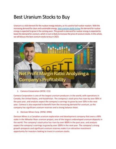 Best Uranium Stocks To Buy